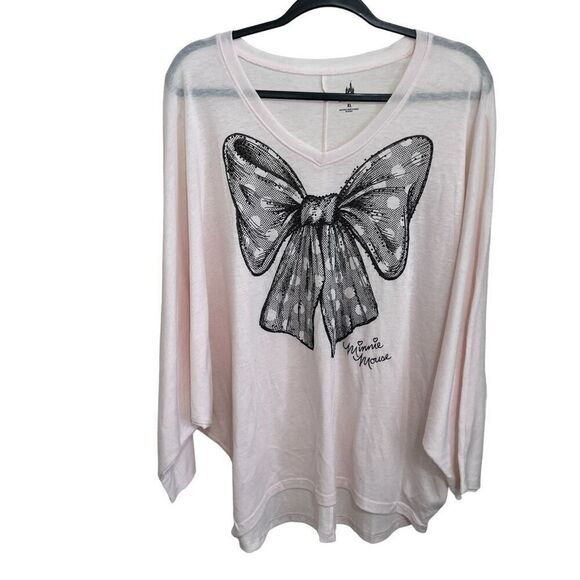 NWT cream neutral Disney Parks Minnie Bow batwing top size XL oversized - Picture 10 of 10